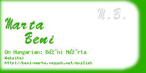 marta beni business card